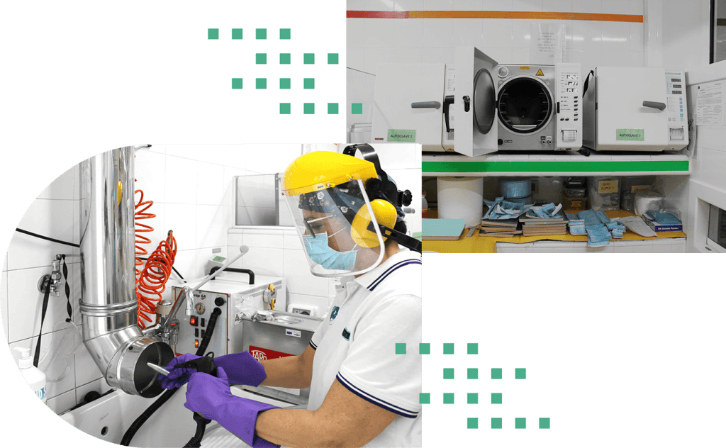 Sala di sterilizzazione e autoclavi